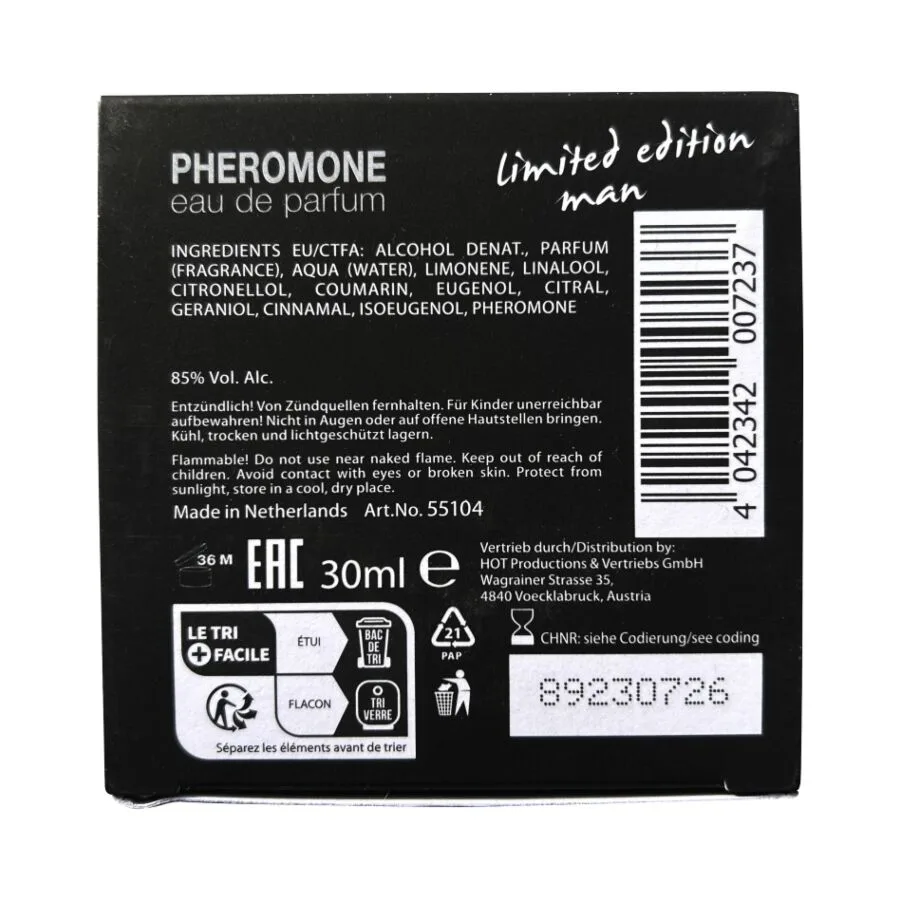 HOT - PERFUME DE FEROMÔNIOS DUBAI EDIÇÃO LIMITADA MASCULINO 30 ML