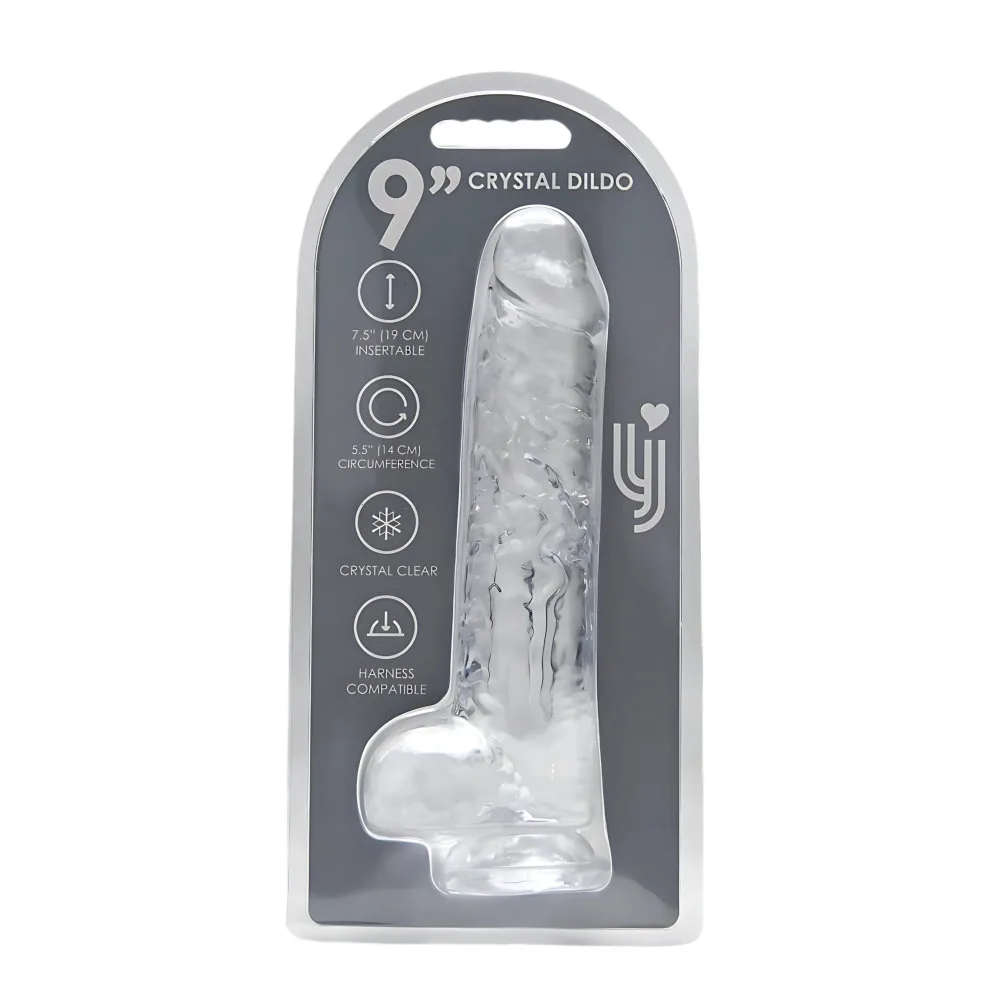 Loving Joy Dildo 9 Polegadas com Testículos Transparente