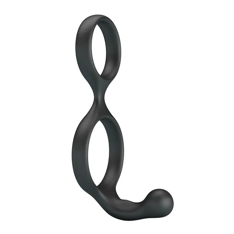 Crazy Bull - Anel Duplo Florian para Pénis e Testículos Preto