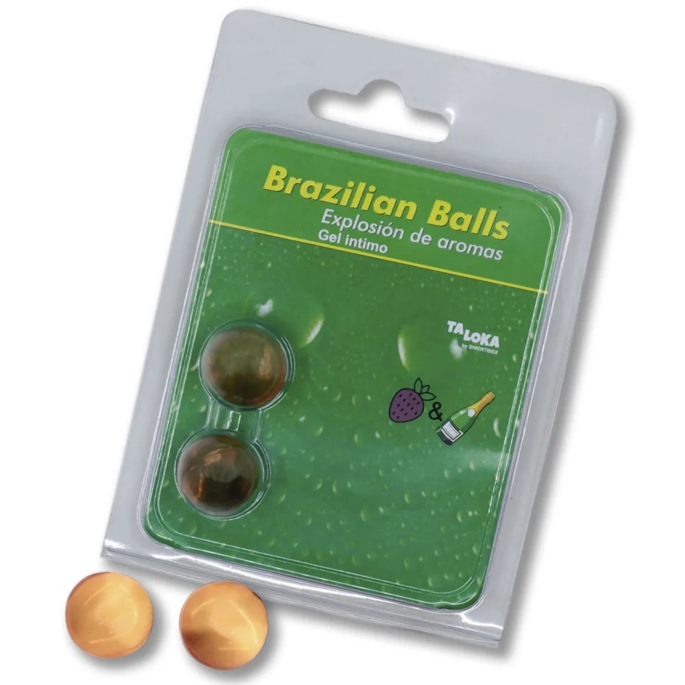Bolas de Lubrificante (Pack de 2) Morango e Champanhe