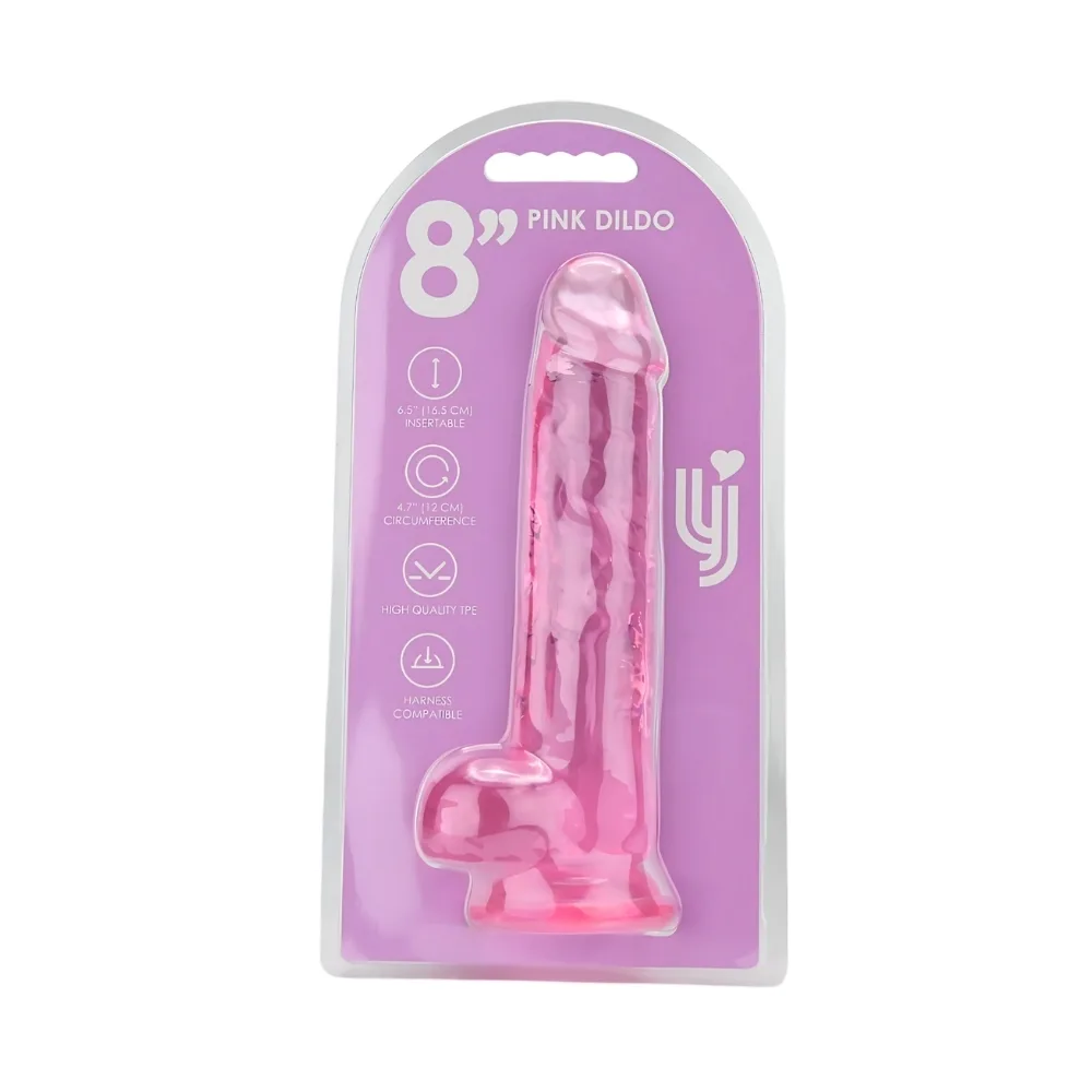 Loving Joy Dildo 8 Polegadas com Testículos Rosa