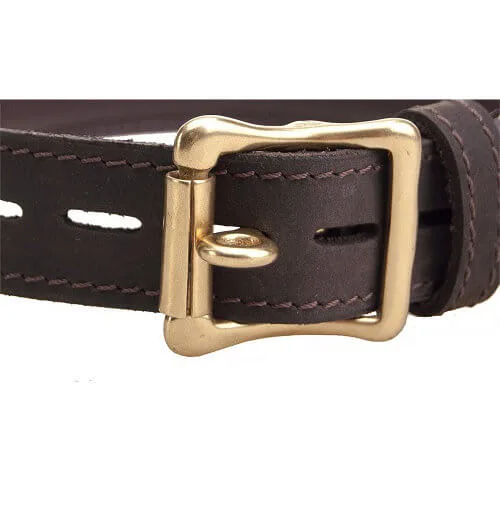 BOUND Choker com Argola O em Pele Nubuck