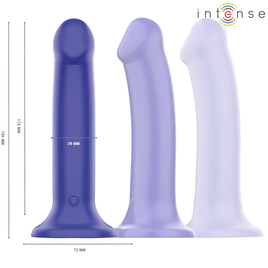 INTENSE - VICTORIA VIBRATOR WITH SUCTION CUP 10 VIBRATIONS DARK BLUE REMOTE CONTROL