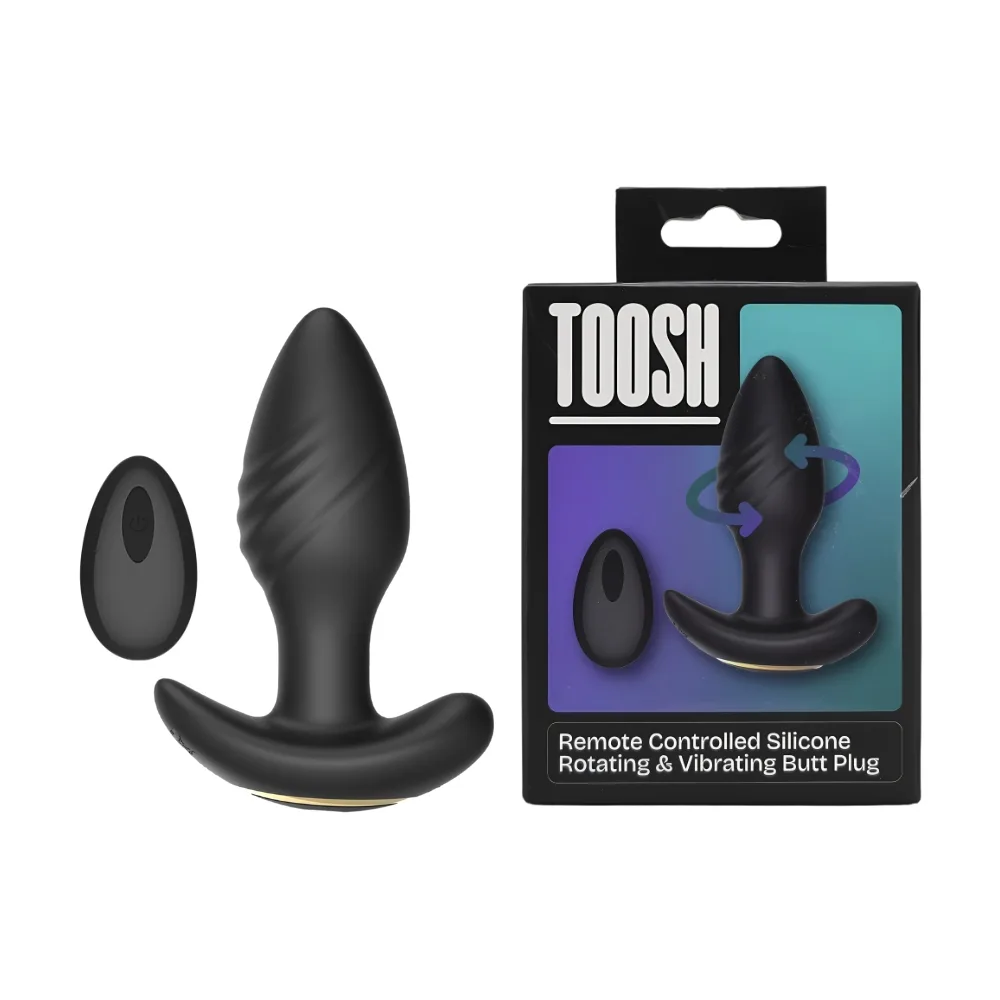 Toosh Plug Anal Rotativo e Vibratório de Silicone com Controlo Remoto