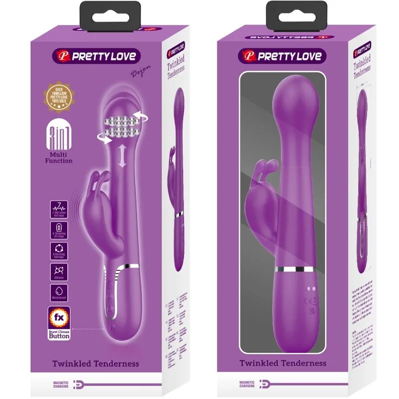 PRETTY LOVE - DEJON 3 EM 1 MULTIFUNCIONAL RABBIT VIBRADOR ROXO