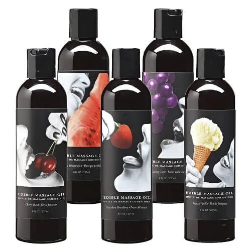 Earthly Body Edible Massage Oil 8oz - Strawberry