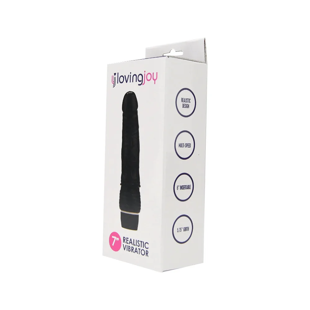 Loving Joy Vibrador Realista 7 Polegadas Preto