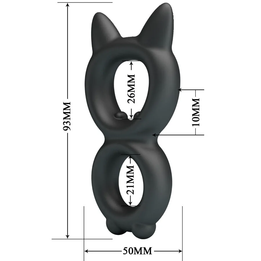 CRAZY BULL - ANEL DUPLO DE SILICONE TORAN MODELO 20