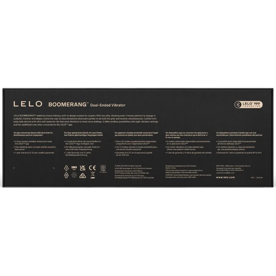 LELO - BOOMERANG DOUBLE ENDED VIBRATOR PURPLE