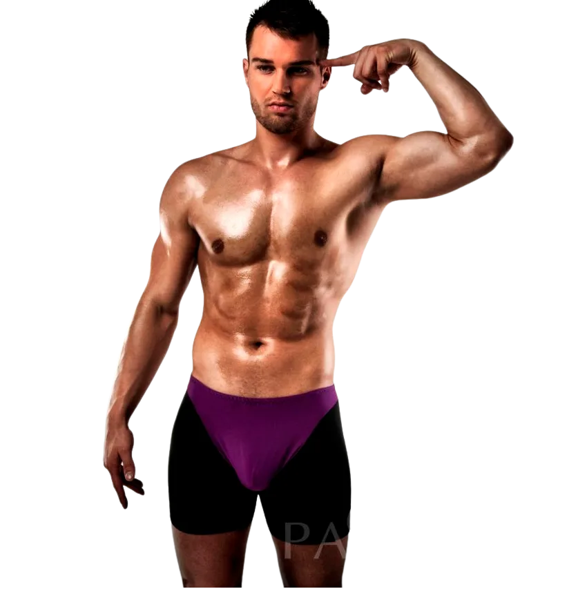 PASSION - BOXER 009 LILAC/PRETO LINGERIE ERÓTICA S/M