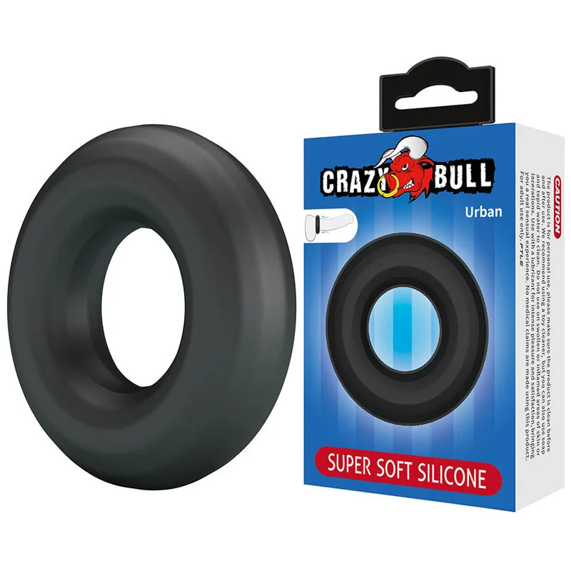 Crazy Bull - Urban Super Soft Silicone Cock Ring Black