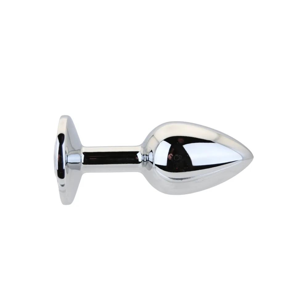 Toosh Plug Anal de Metal Prateado Pequeno Pedra Transparente