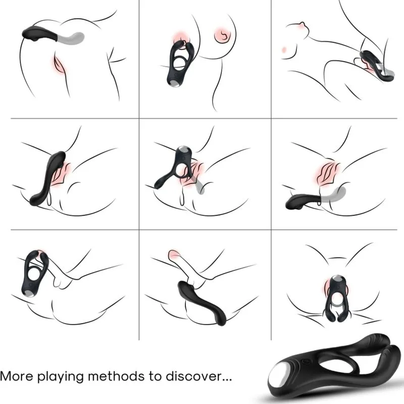 Armony - Anel Vibrador Duplo Veyron para Casais Preto