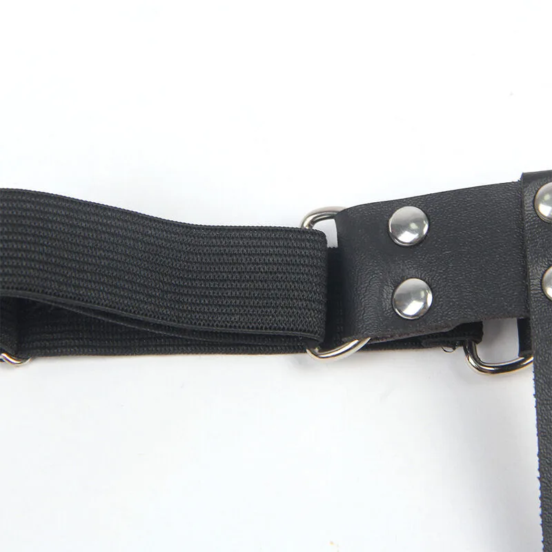 SUBBLIME - 953744 ADJUSTABLE LEATHER PUNK GARTER BLACK ONE SIZE