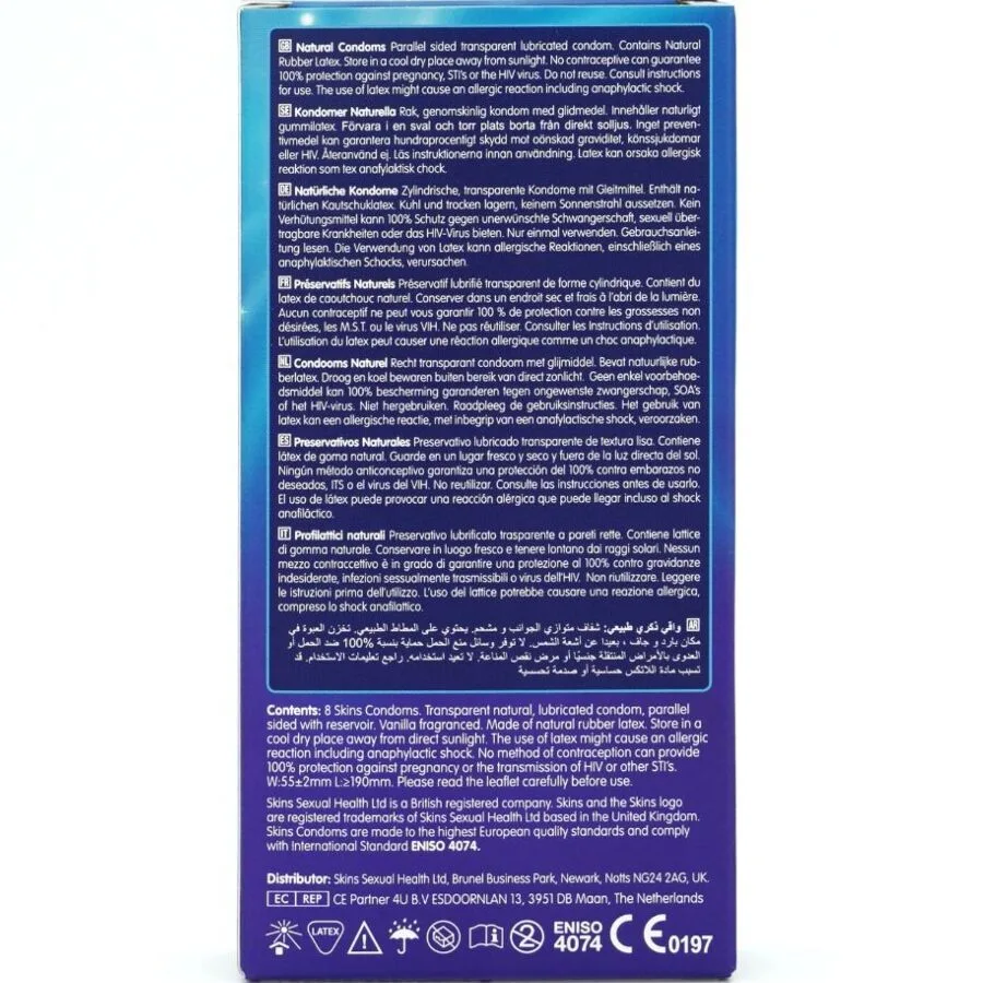 SKINS - NATURAL PREMIUM CONDOMS PACK 8