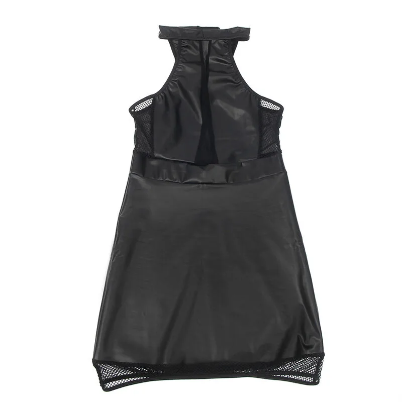 SUBBLIME - 955472 HALTER NECK DRESS WITH TRANSPARENCIES BLACK S/M