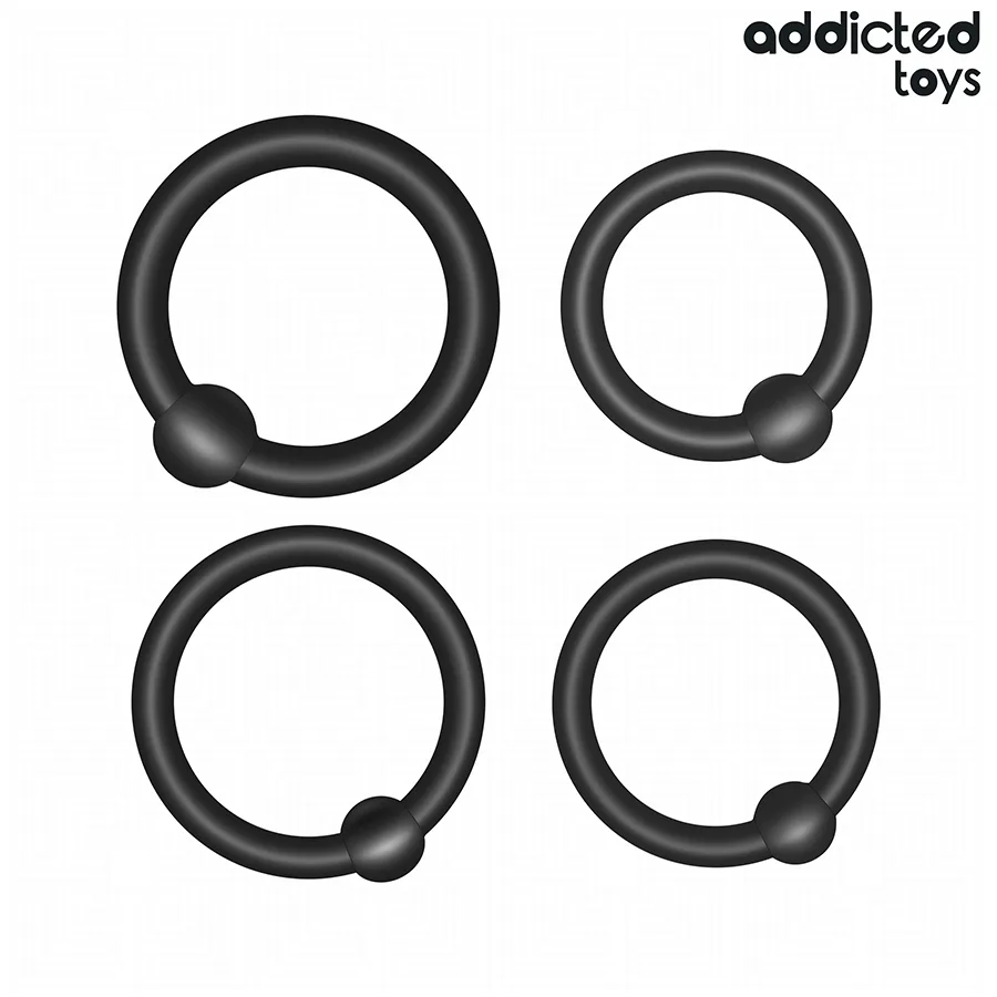 ADDICTED TOYS - CONJUNTO DE ANÉIS DE SILICONE DE PRESSÃO