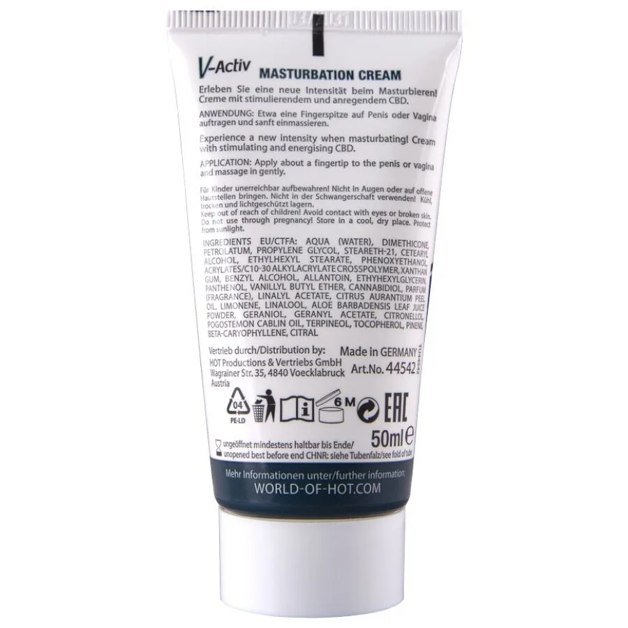 HOT - CREME PARA MASTURBAÇÃO COM CBD - UNISSEX 100ML