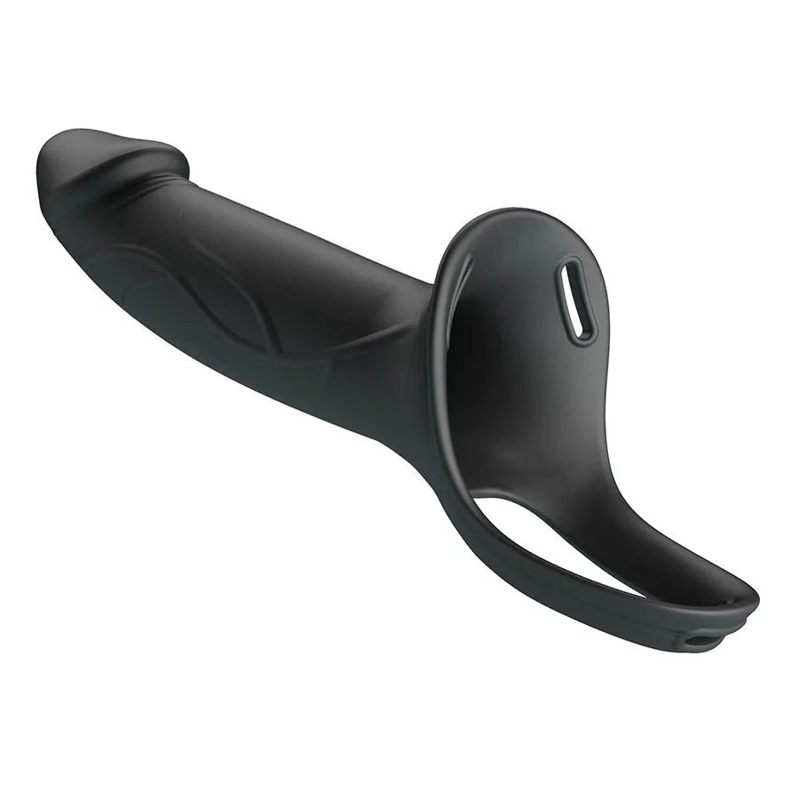 PRETTY LOVE - LANDON BLACK VIBRATING STRAP-ON