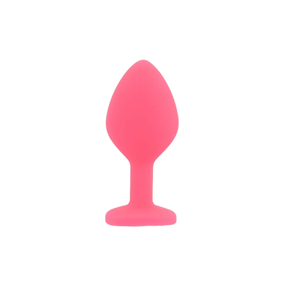 Toosh Plug Anal de Silicone Rosa Conjunto de 3 Pedra Transparente
