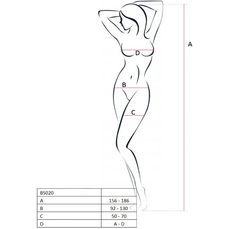 PASSION - WOMAN BS020 BODYSTOCKING PRETO TAMANHO ÚNICO