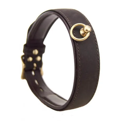 BOUND Choker com Argola O em Pele Nubuck