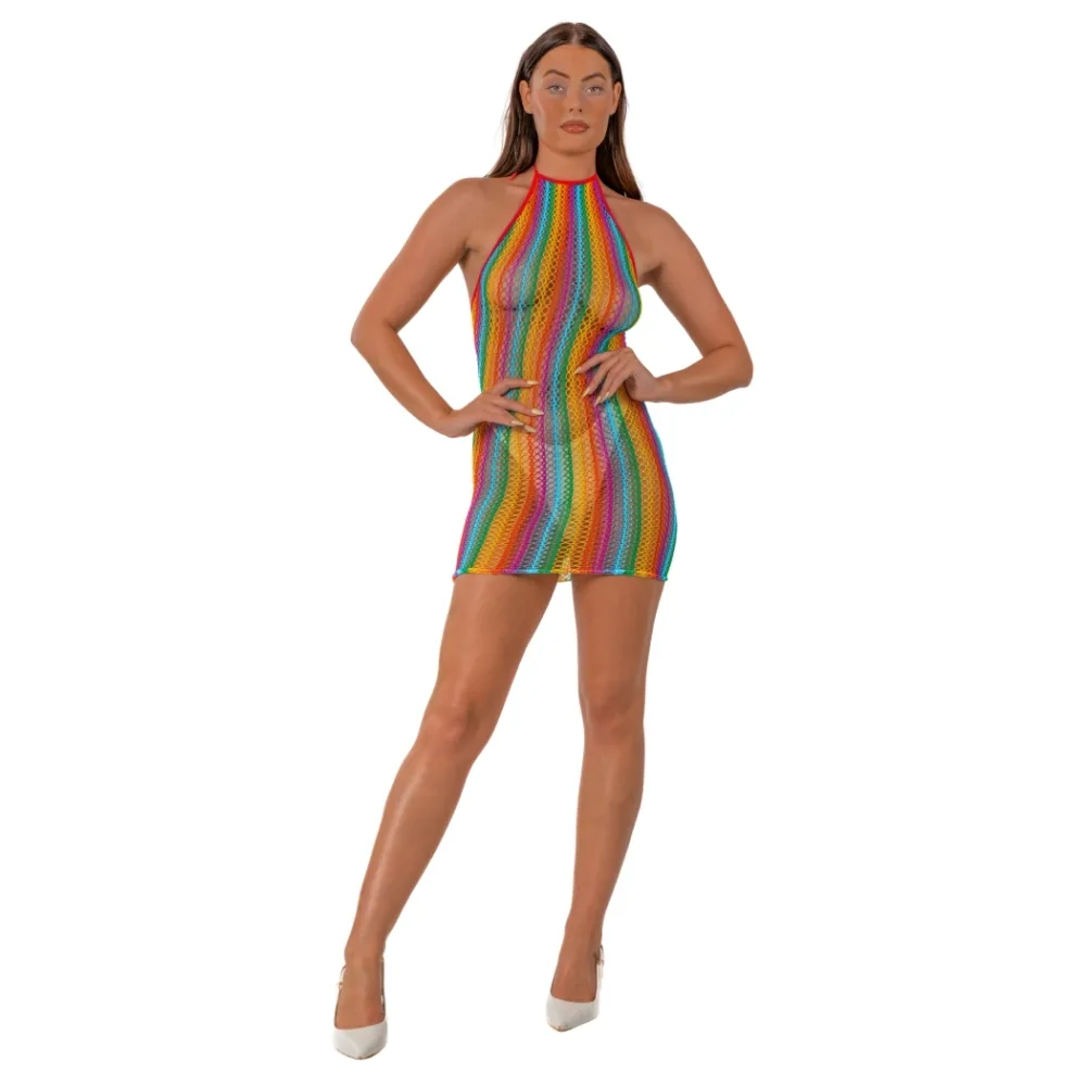 Lace by LJ Vestido Halter Arco-Íris