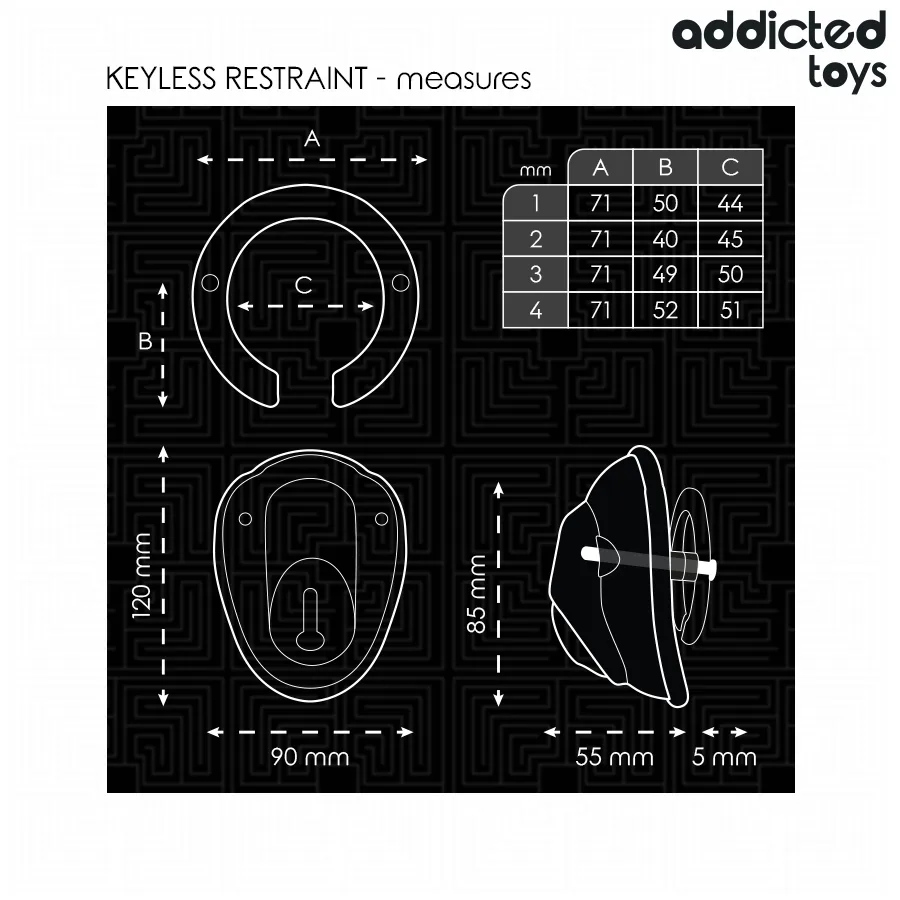 ADDICTED TOYS LOCKED - GAIOLA DE CONTENÇÃO SEM CHAVE PARA PÊNIS 11,5 CM