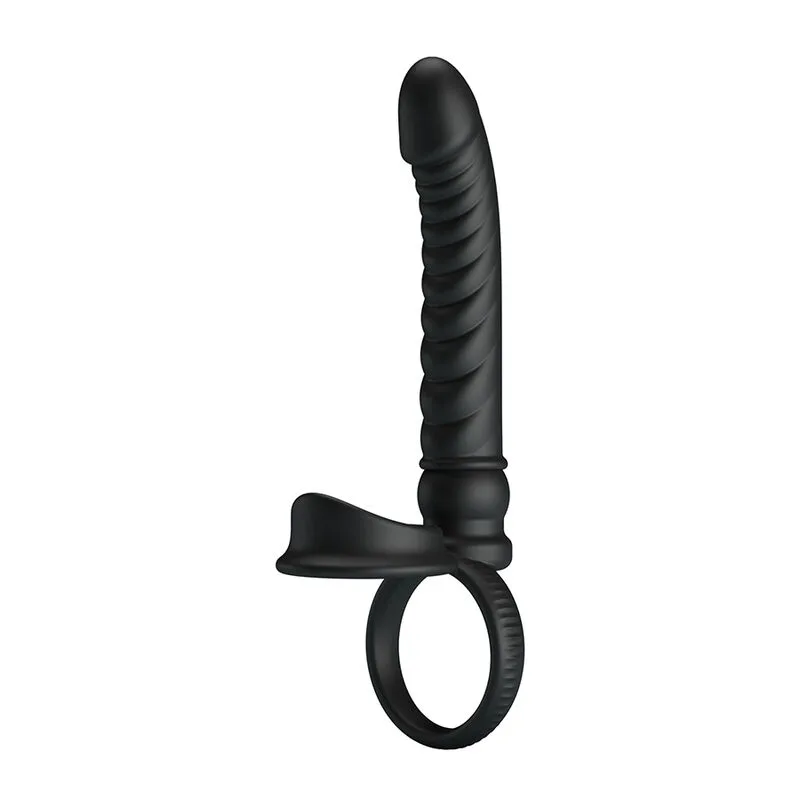 Pretty Love - Merritt Anal Vibrator with Ring and Vibration Black