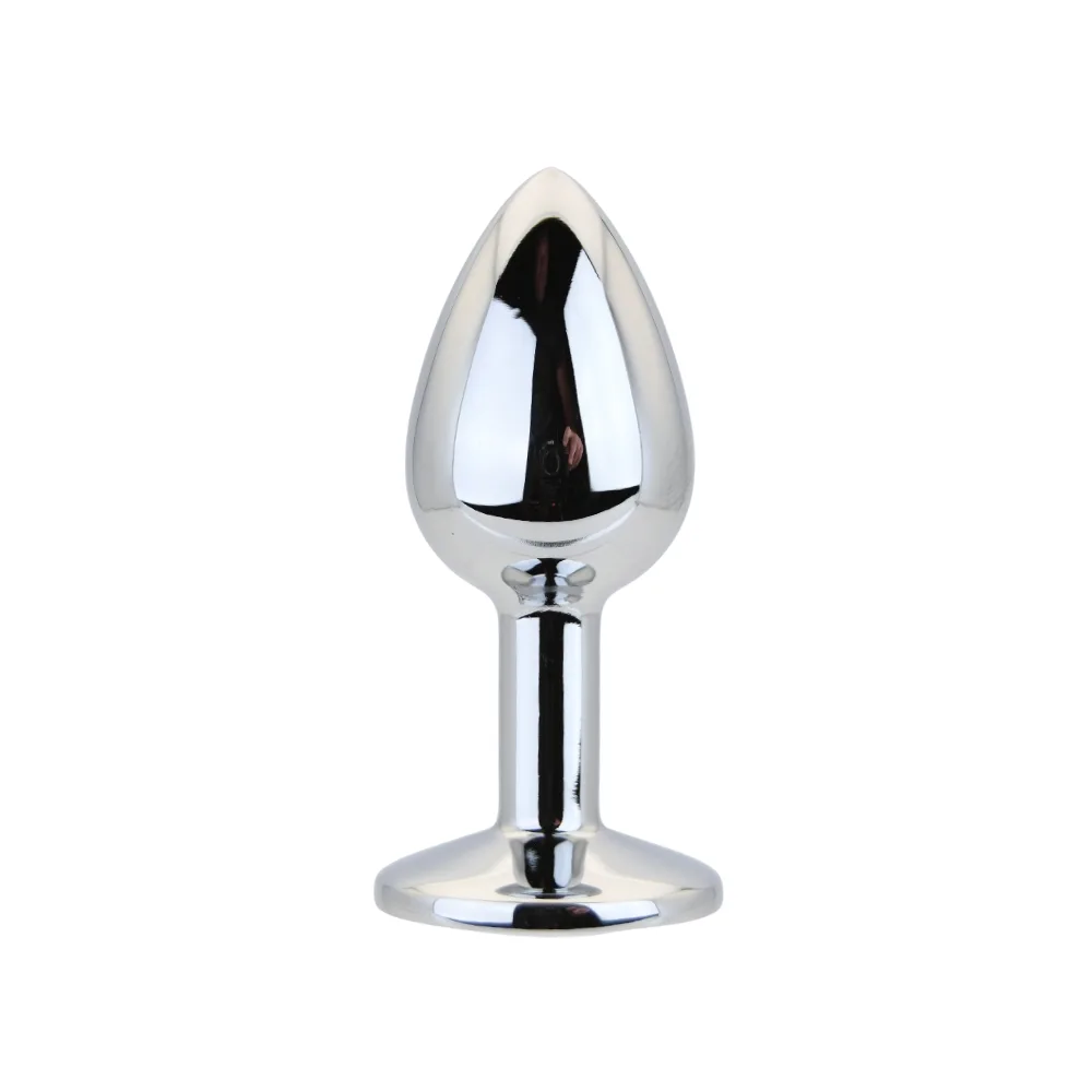 Toosh Plug Anal de Metal Prateado Pequeno Pedra Transparente