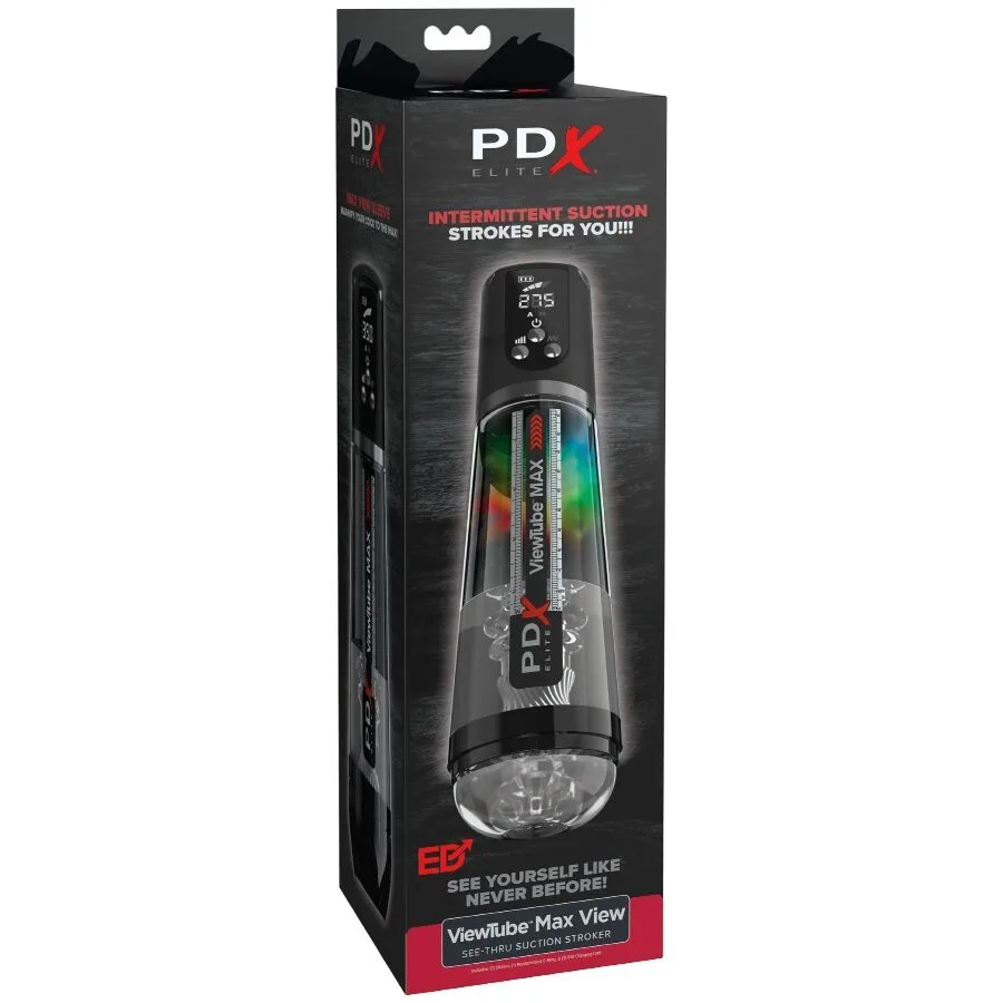 PDX ELITE - VIEWTUBE MAX VIEW MASTURNADOR AUTOMÁTICO COM SUCÇÃO TRANSPARENTE