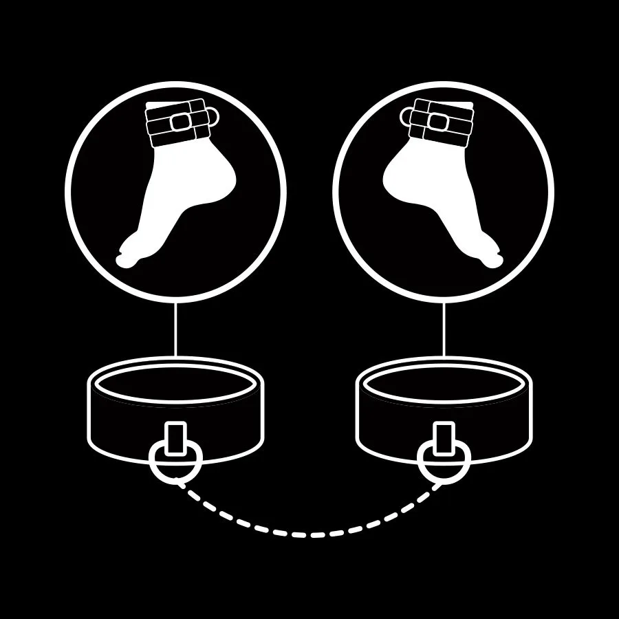 FETISH SUBMISSIVE - VEGAN LEATHER ANKLE CUFFS WITH NOPRENE LINING