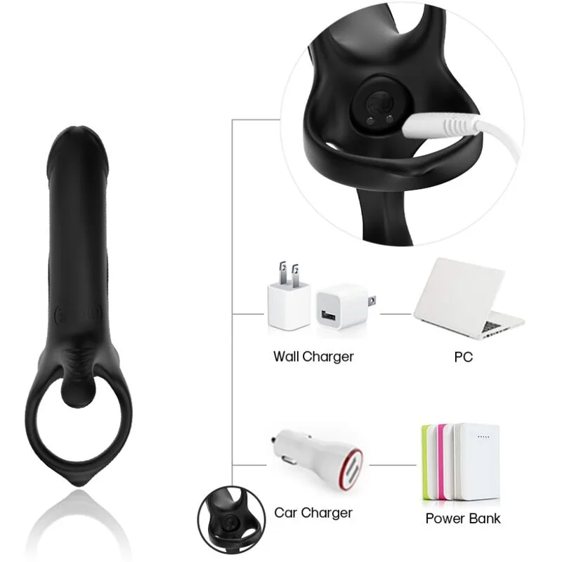 Armony - Dildo with Ring & Vibrator Black