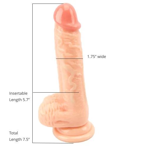 Loving Joy Dildo Realista com Testículos e Ventosa 7.5 Polegadas