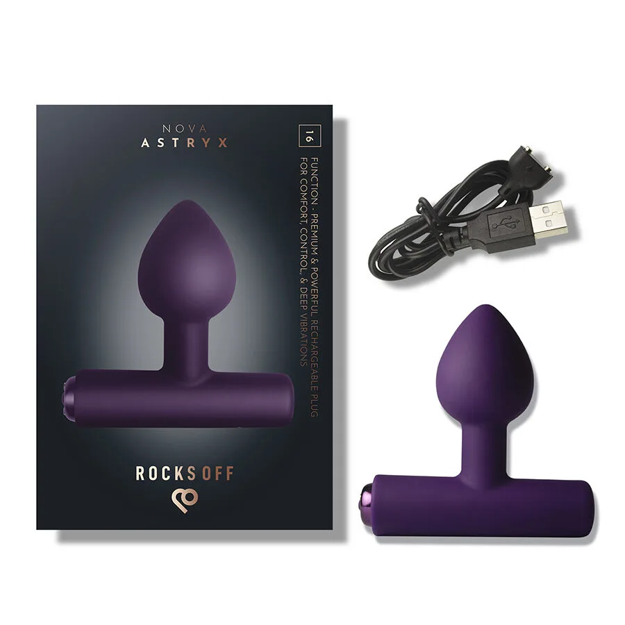 ROCKS-OFF - NOVA ASTRYX RECHARGEABLE PREMIUM & POWERFUL ANAL PLUG 16 FUNCTION PURPLE