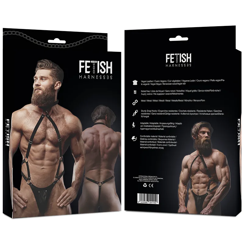 FETISH SUBMISSIVE ATTITUDE - MENS ECO-LEATHER JOCK STRAP HARNESS