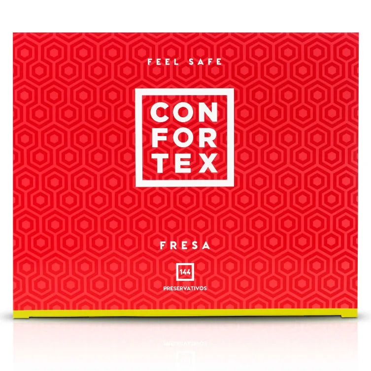 CONFORTEX - STRAWBERRY CONDOM 144 UNITS