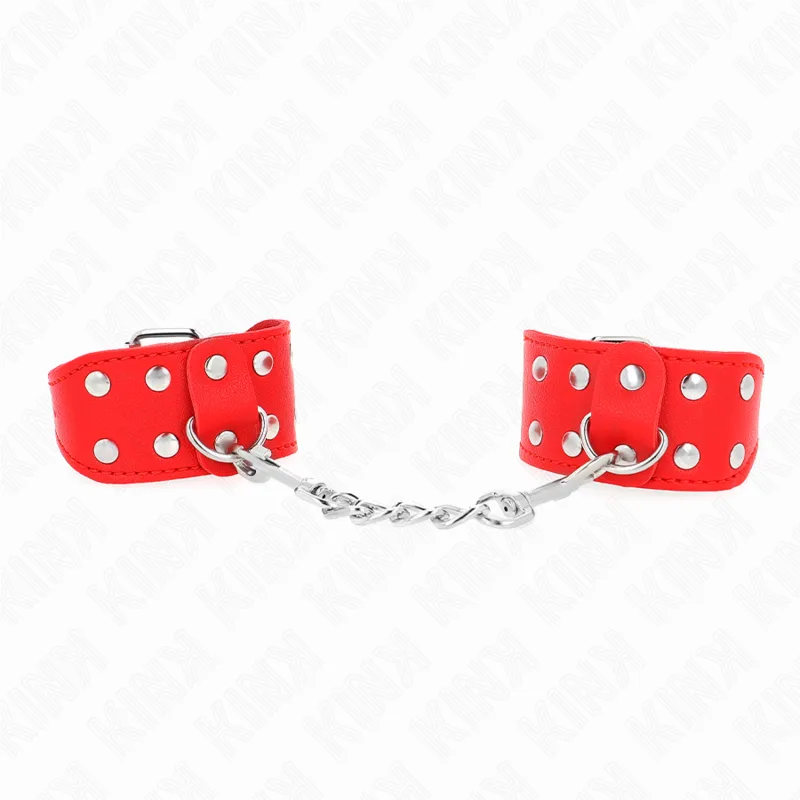 KINK - PULSEIRAS COM LINHA DUPLA DE PREGOS AJUSTÁVEIS VERMELHO