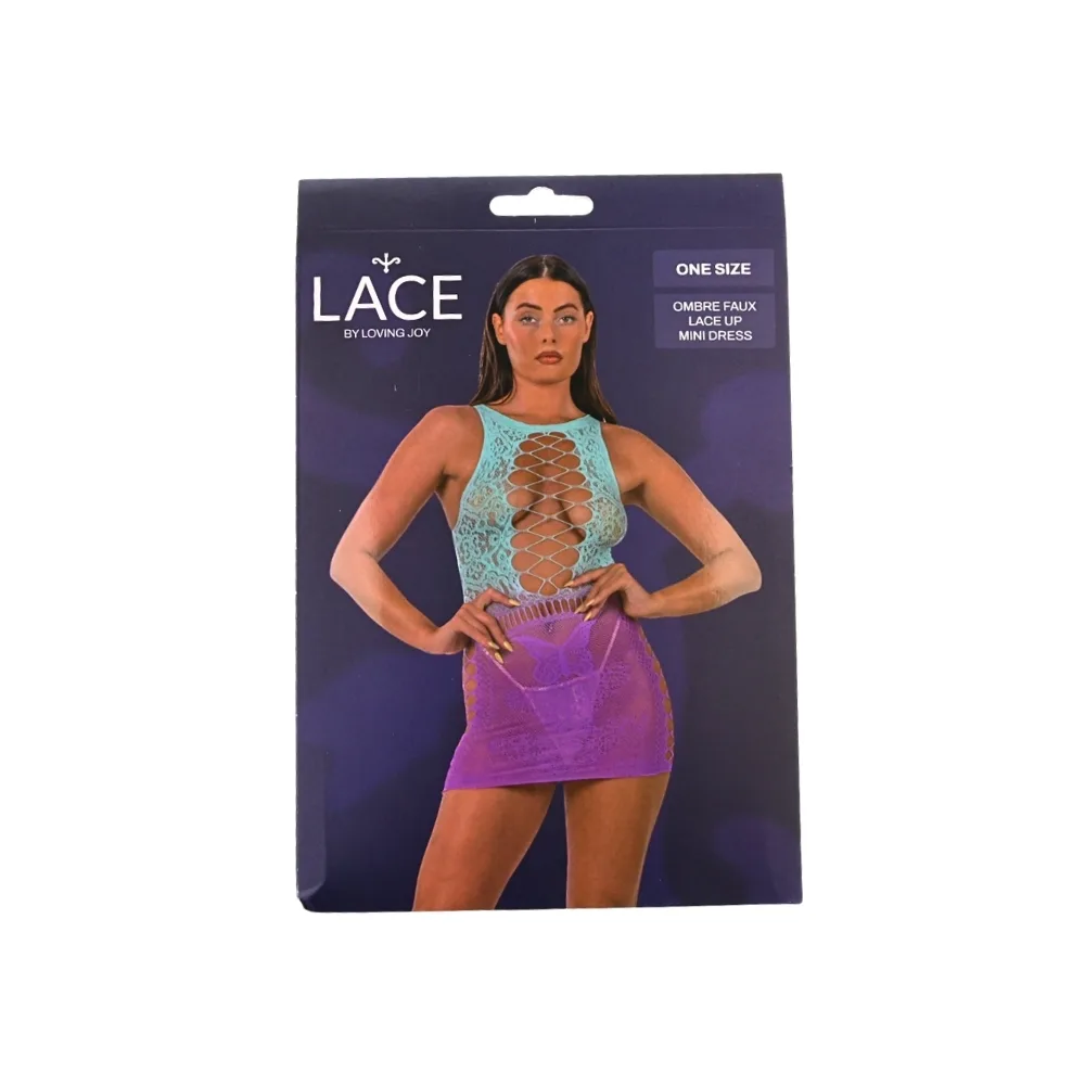 Lace by LJ Vestido Curto Ombré com Atilhos Falsos