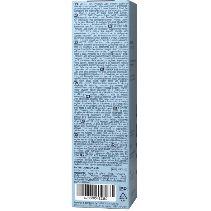 MISTER SIZE - LUBRIFICANTE PREMIUM 100 ML