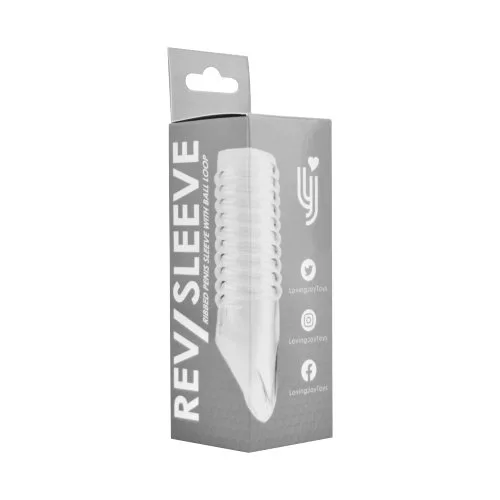 Rev-Sleeves Manga Peniana Estriada com Anel para Testículos