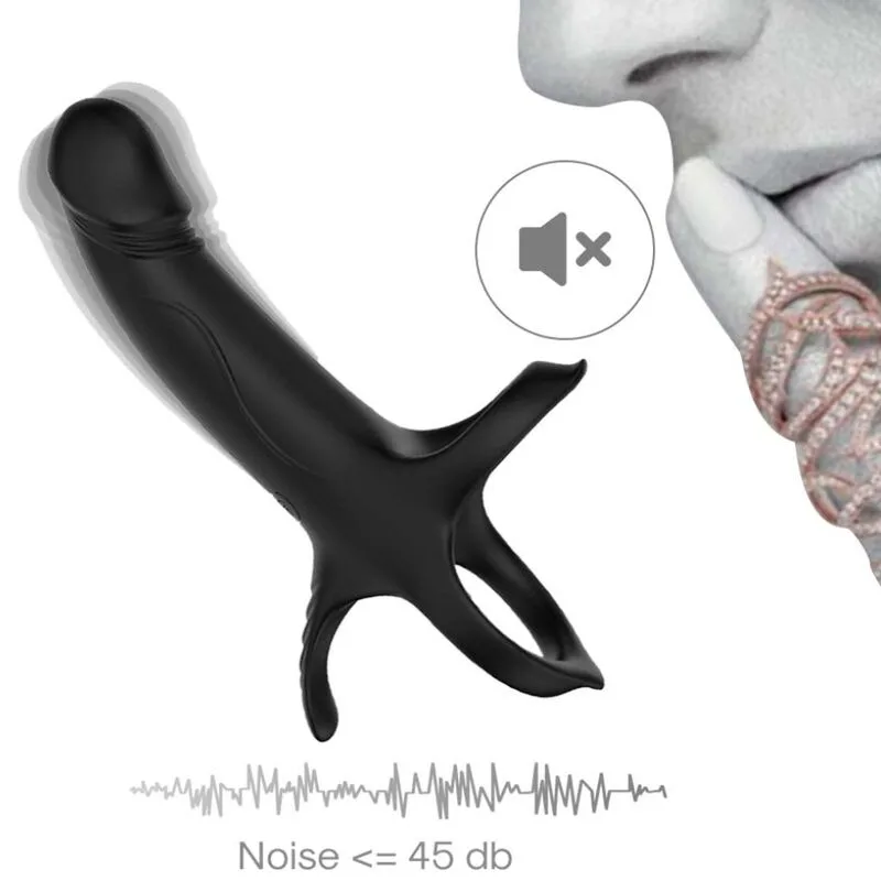 Armony - Dildo with Ring & Vibrator Black
