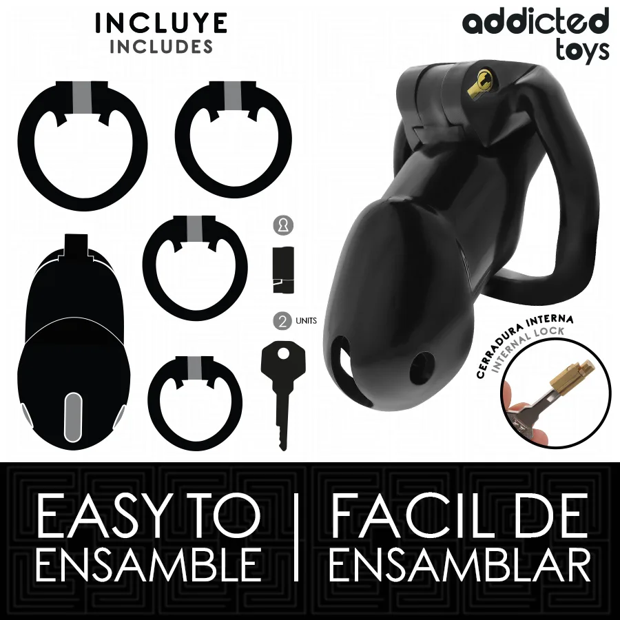 ADDICTED TOYS LOCKED - GAIOLA PENIANA MINDNIGHT CELL, TAMANHO L