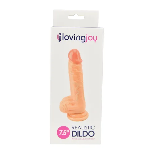 Loving Joy Dildo Realista com Testículos e Ventosa 7.5 Polegadas