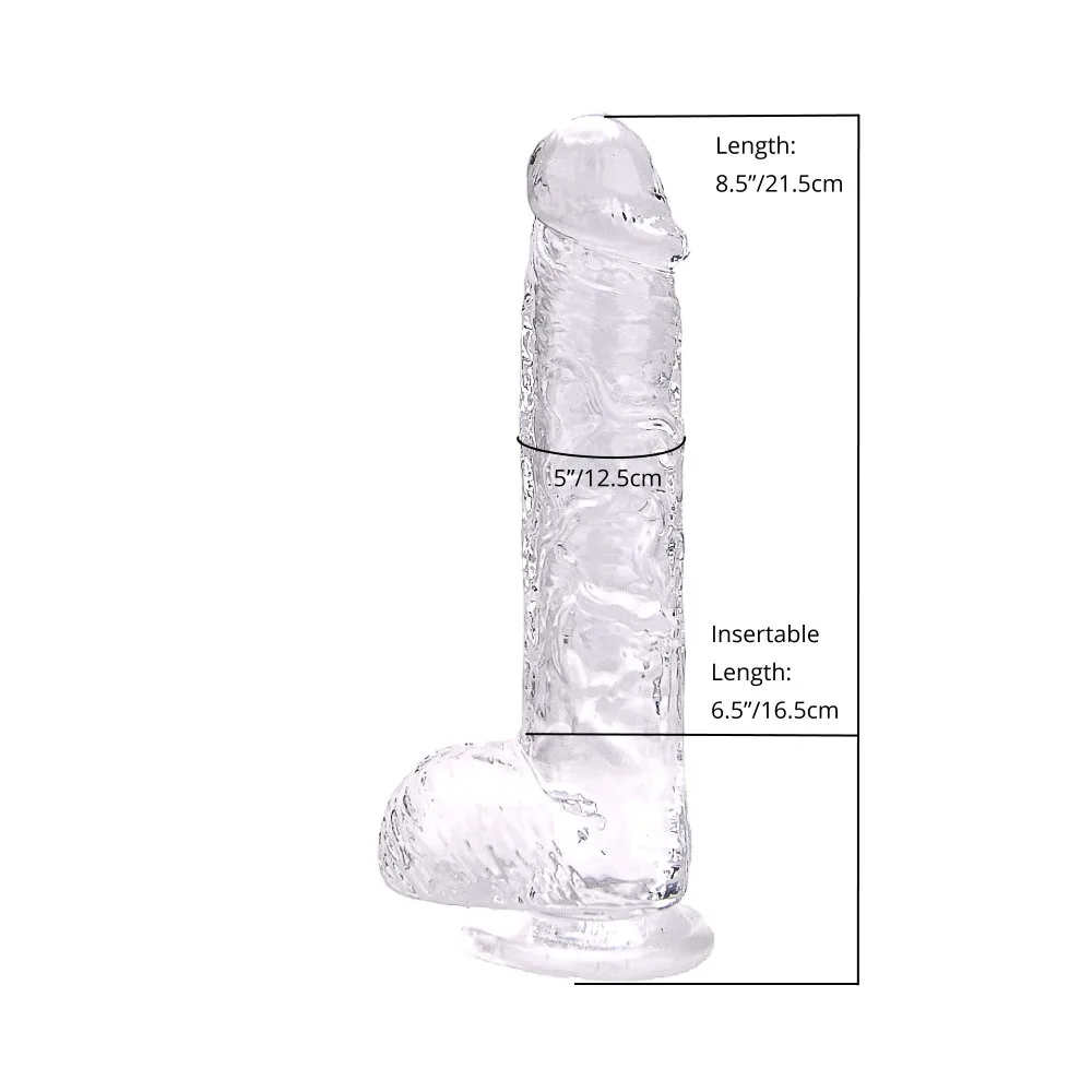 Loving Joy Dildo 8 Polegadas com Testículos Transparente