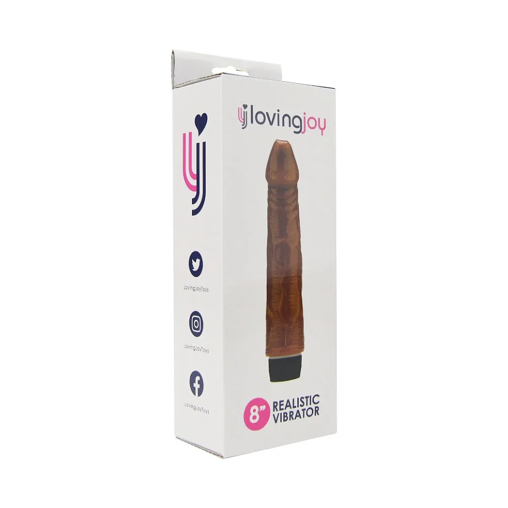 Loving Joy Vibrador Realista 8 Polegadas Castanho