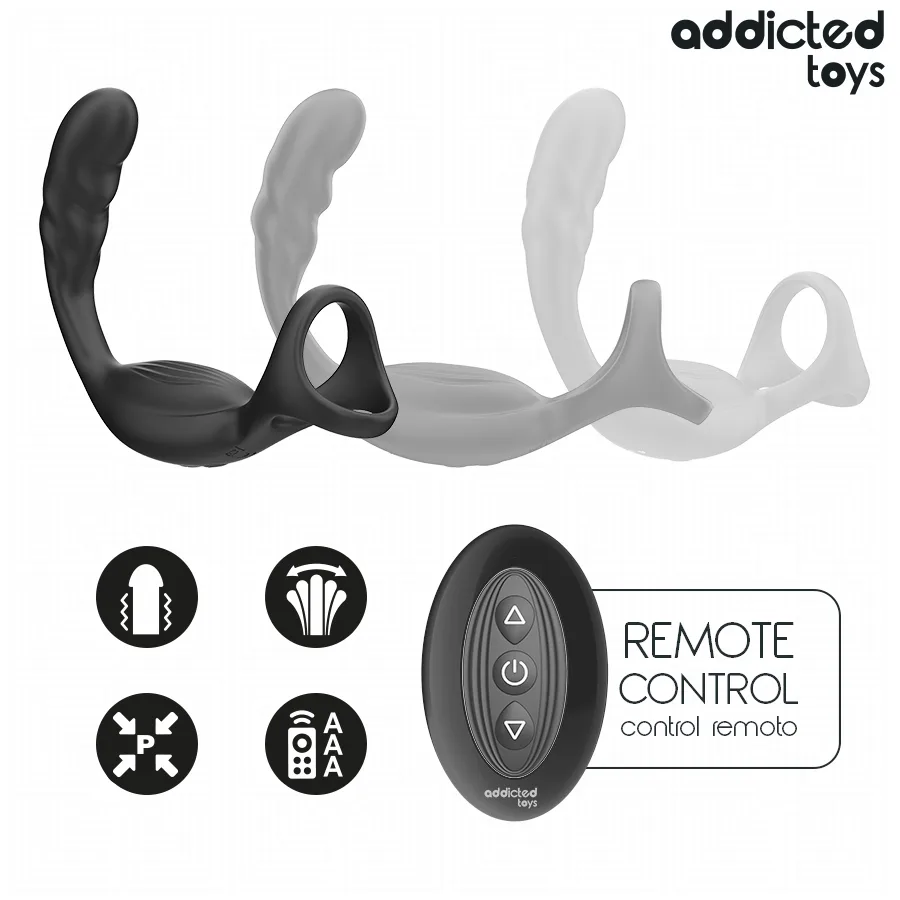 ADDICTED TOYS - ANEL PENIANO DUPLO PARA PRÓSTATA COM CONTROLE REMOTO