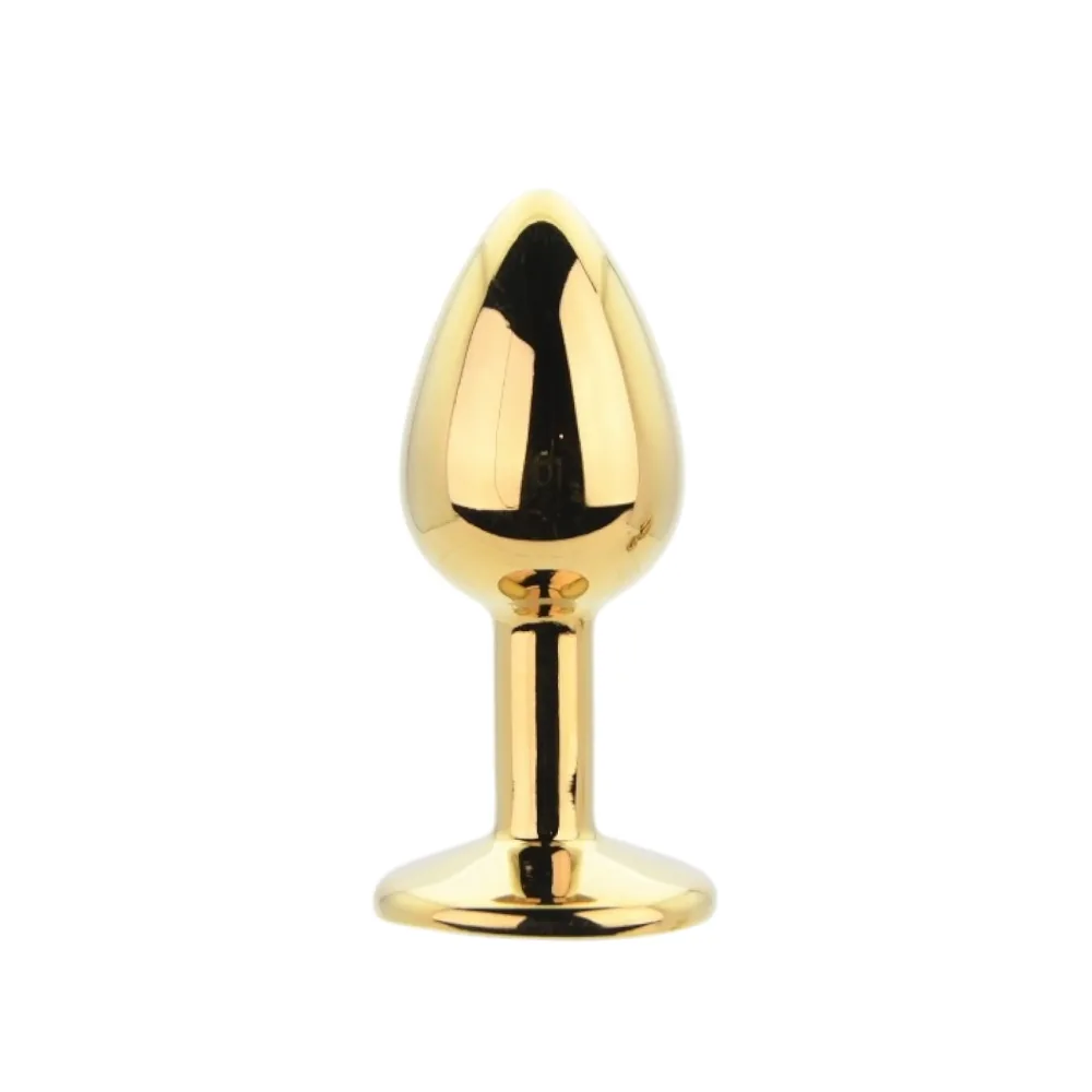 Toosh Plug Anal de Metal Dourado Conjunto de 3 Pedra Transparente
