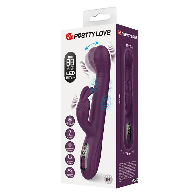 Pretty Love - Dee Vibrador Multifuncional Coelho Oscilação e Percussão Roxo