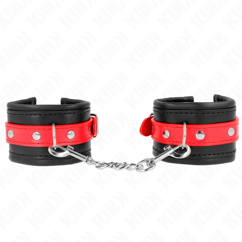 KINK - PULSO PRETO COM CINTO VERMELHO AJUSTÁVEL 17-28 CM X 6 CM